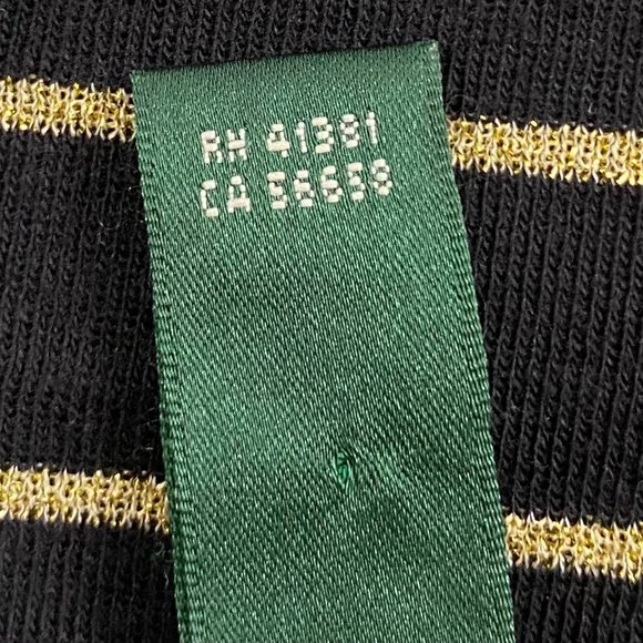 RALPH LAUREN Knit Top, Black and Gold Stripes, Size M, SKU 000363-12 - Picture 3 of 9